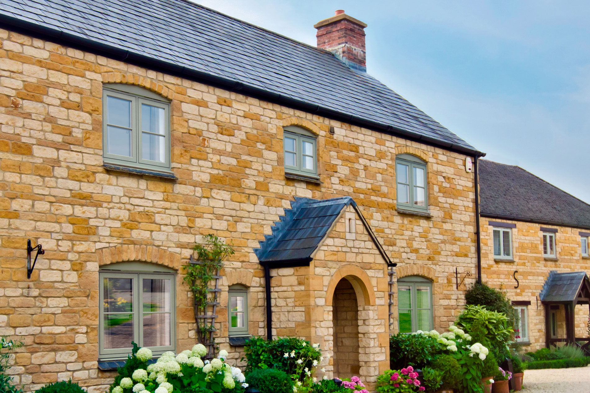 Traditional style windows in flush sash style
