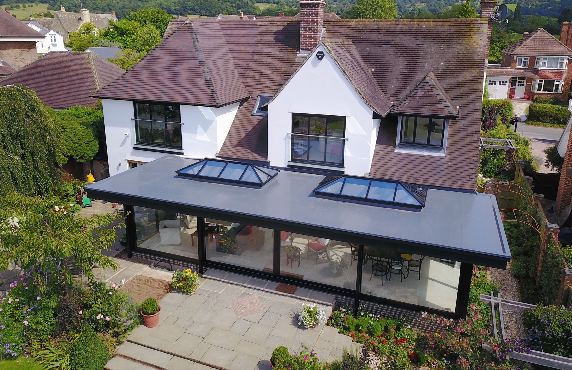 REAL Ali Glazed Extension with Double Lantern Roof Exterior