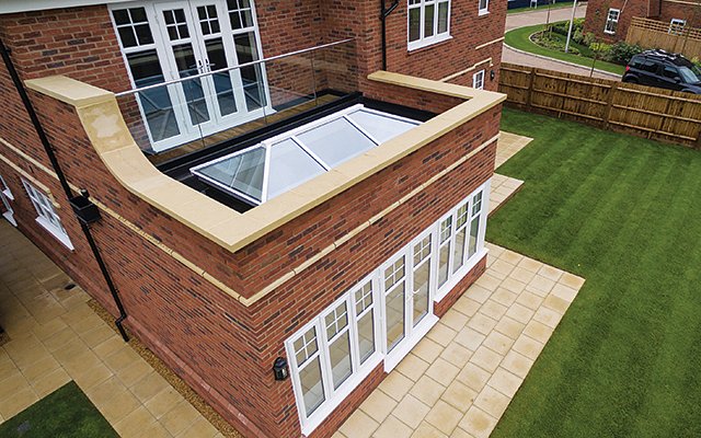 REAL Glazed Extension Lantern Roof Red Brick Exterior