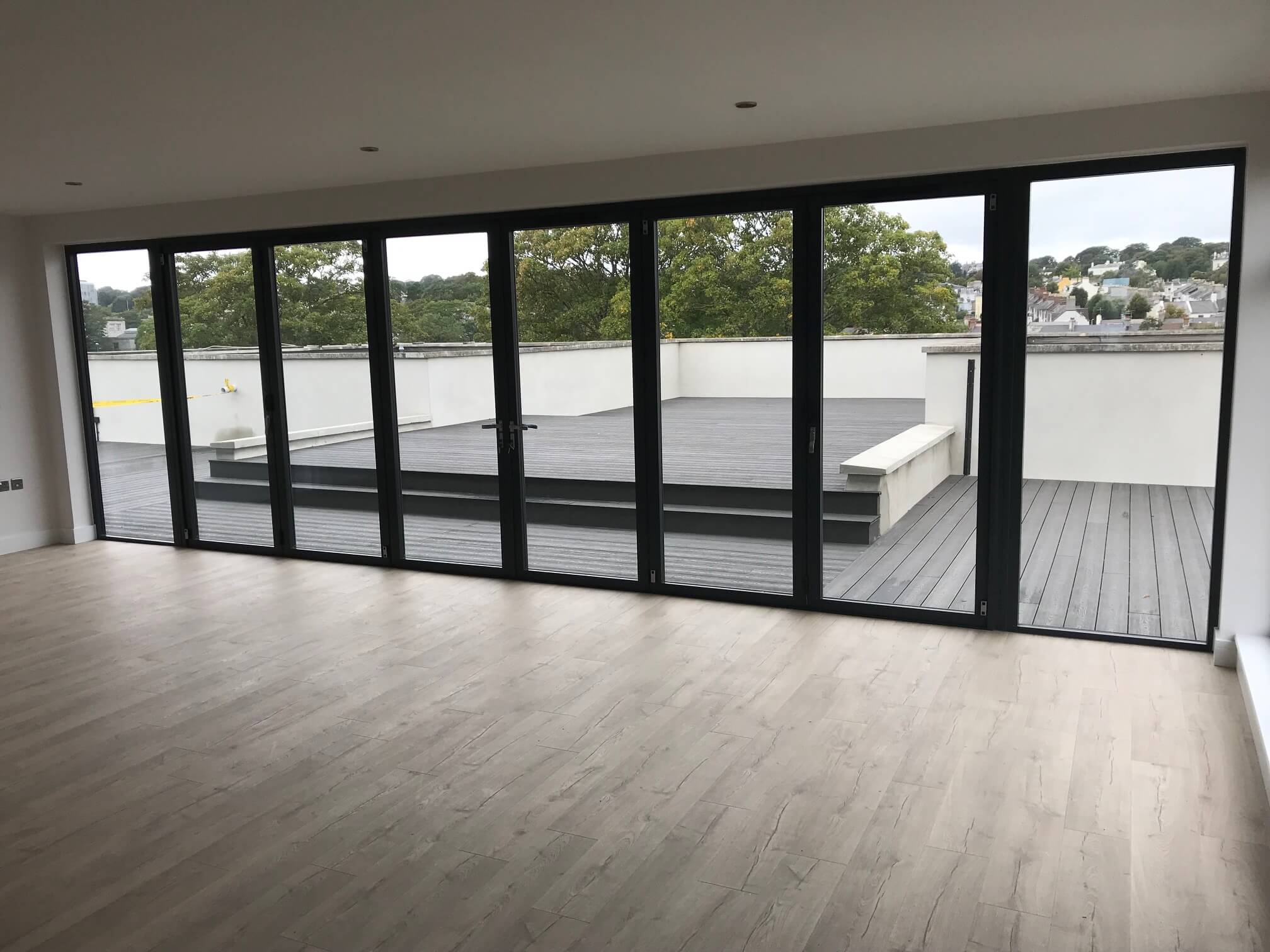 large Black bifold aluminium doors