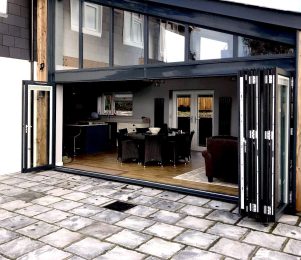 Large bifold door installation
