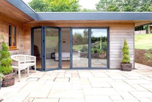 Anthracite grey sliding folding door supply and installation