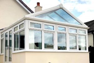 A gable style conservatory roof with double glazing