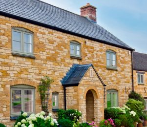 Traditional style windows in flush sash style