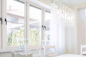 Internal view of white uPVC windows