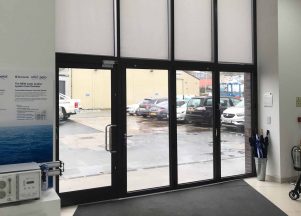 Black aluminium sliding doors
