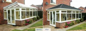 Charcoal conservatory tiled roof