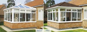 Walnut conservatory tiled roof