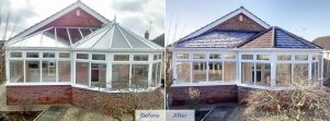 Walnut conservatory tiled roof