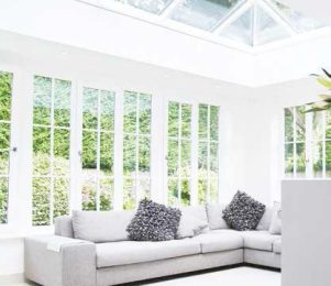 REAL Ali Glazed Extension with Lantern Roof Interior White