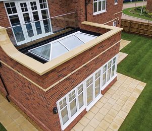REAL Glazed Extension Lantern Roof Red Brick Exterior