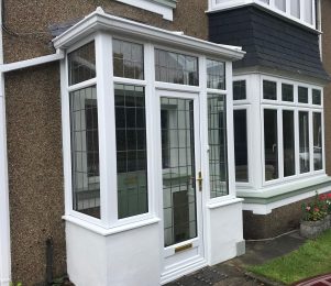 white upvc conservatory door