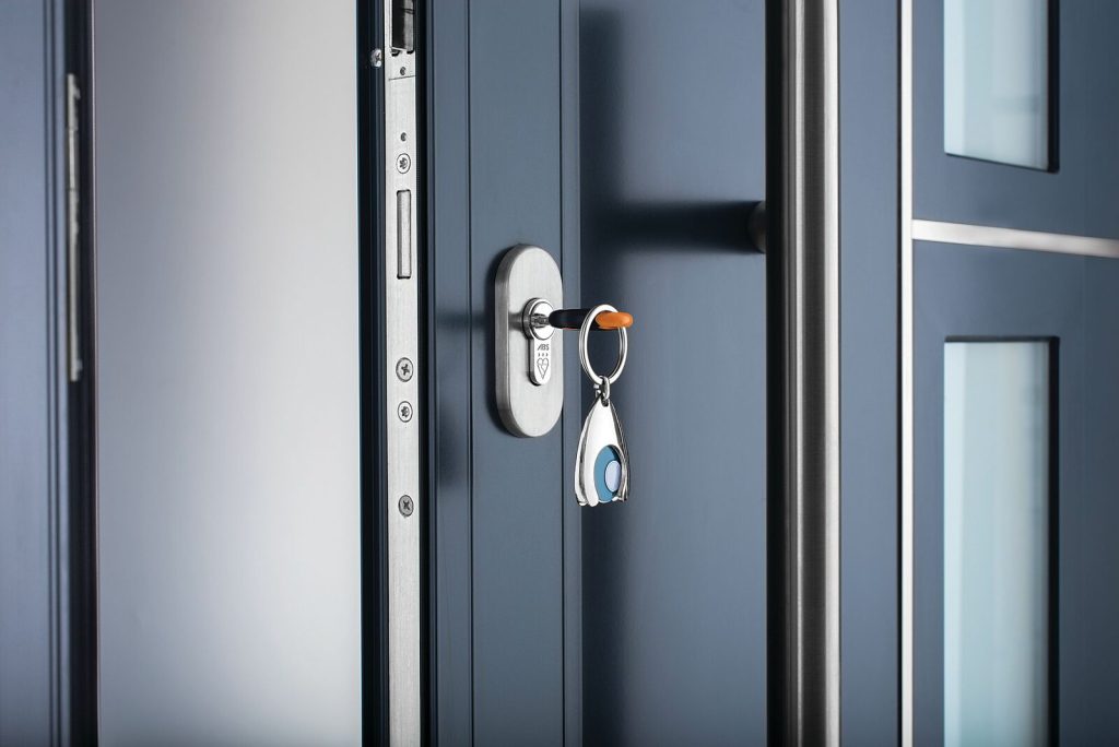 key in lock on residential door